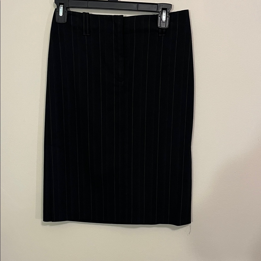 BCBGMaxAzria Black Pinstripe Pencil Skirt